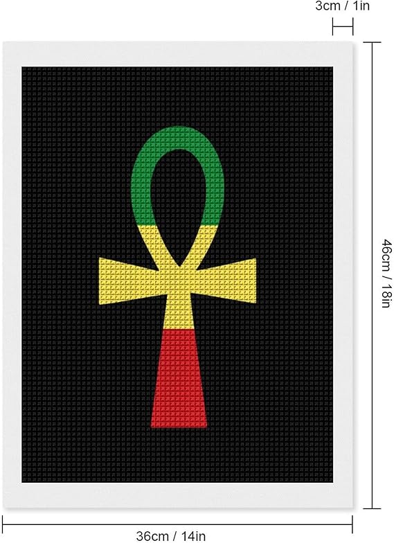 Ankh Patch with Rastafari Colors