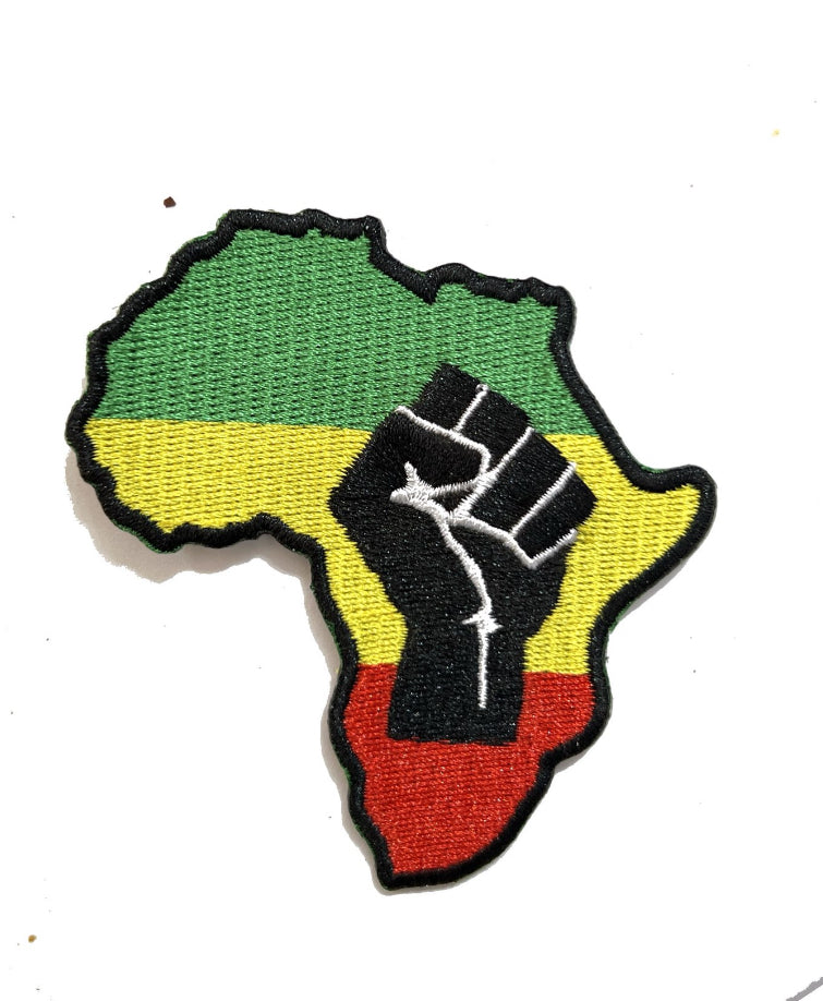 Africa Map with Raised Fist Patch