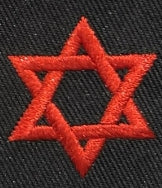 Triple Star of David Patch with Rastafari Colors