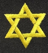 Triple Star of David Patch with Rastafari Colors