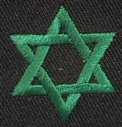 Triple Star of David Patch with Rastafari Colors