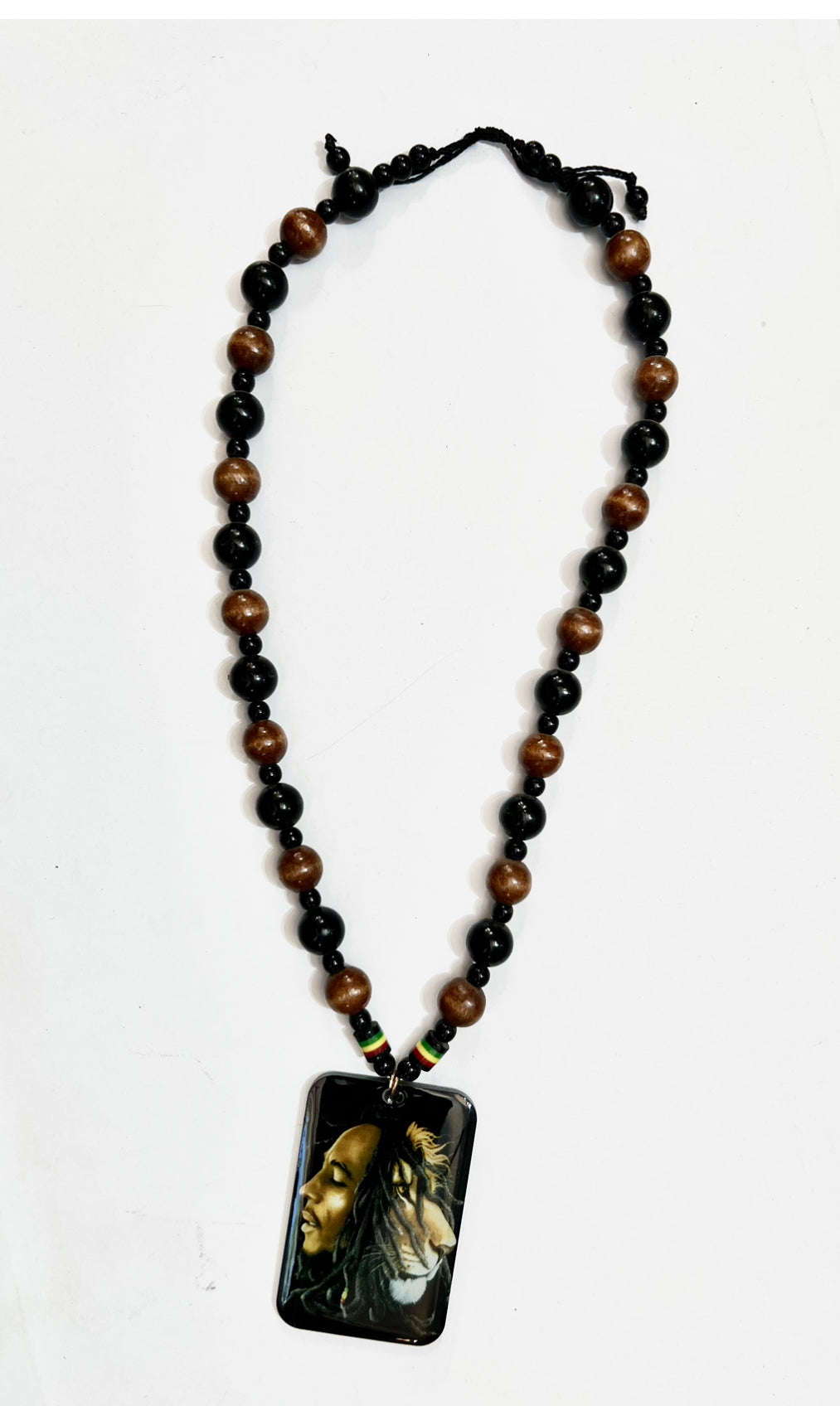 Bob Marley Wooden Bead Necklace