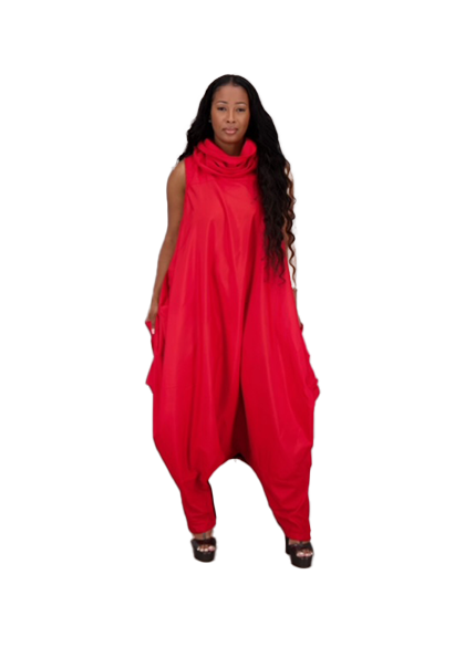 Bold Red Harem Jumpsuit: